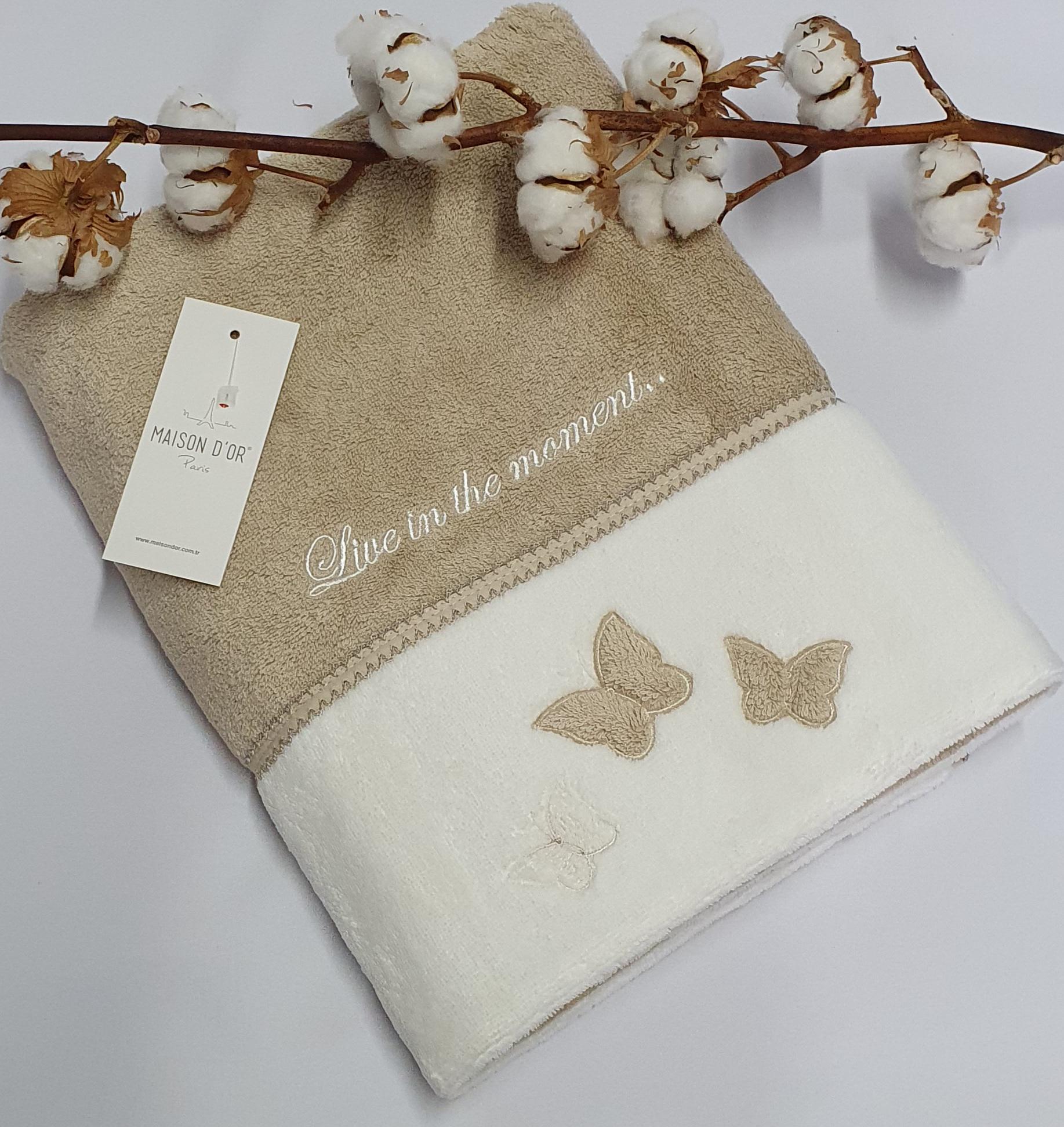 Полотенце Maison D'or Monique Butterfly 50x100 Bej (03MD31Bb07) - фото 1 Полотенце Maison D'or Monique Butterfly 50x100 Bej (03MD31Bb07) - фото 1