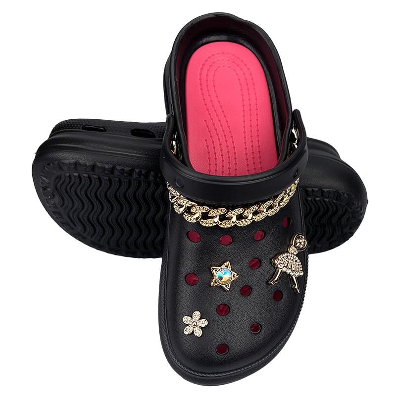 Сабо женские на платформе с джибитсами 10118-2 p. 39 24,5-25 см Черный