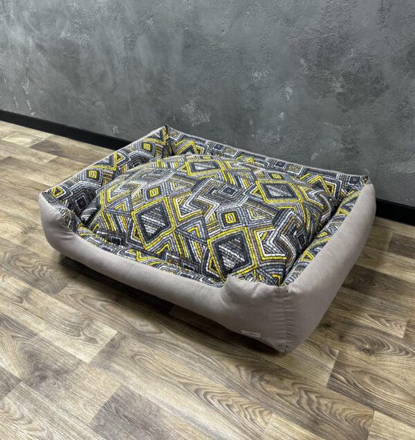 Лежак для котів і собак Comfort Home 2 Labirint yellow 80х60 см