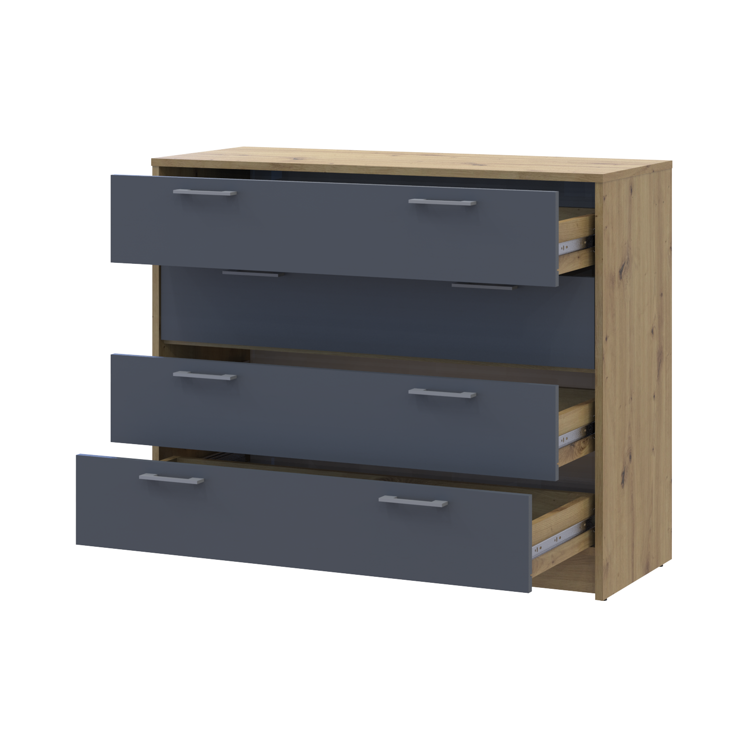 Комод Doros Ронди 4 ящика 100х40х82 см Дуб Артизан/Графит (41516186) - фото 2 Комод Doros Ронди 4 ящика 100х40х82 см Дуб Артизан/Графит (41516186) - фото 2