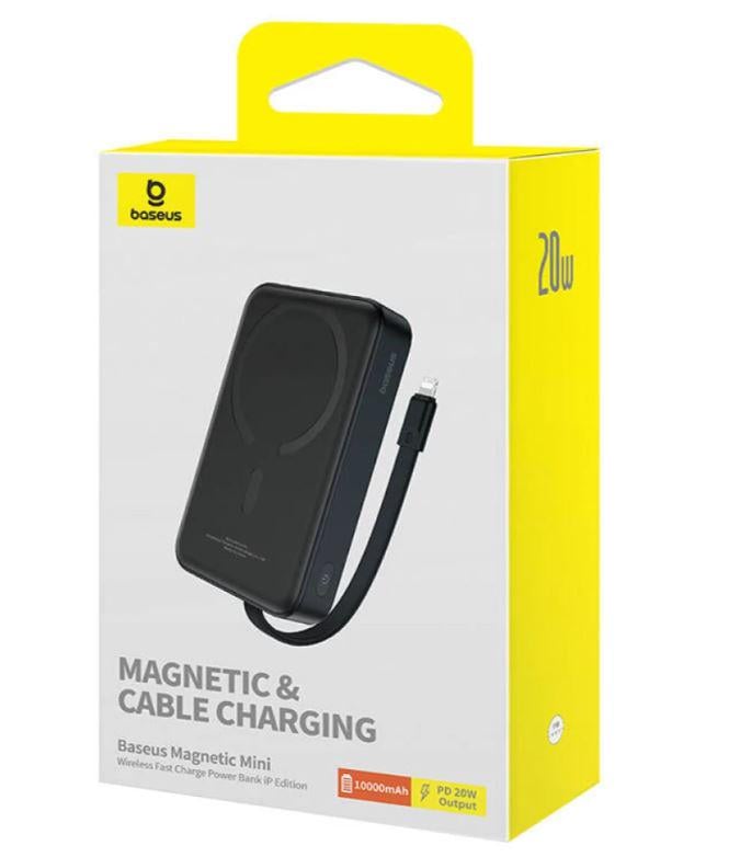 Портативное зарядное устройство Baseus Magnetic Mini 10000 mAh 20W with MagSafe Black