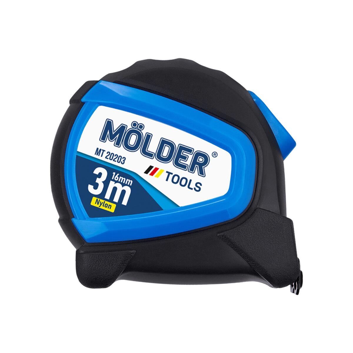 Рулетка Molder нейлоновая с автостопом и магнитным зацепом 3 м 16 м (MT20203)