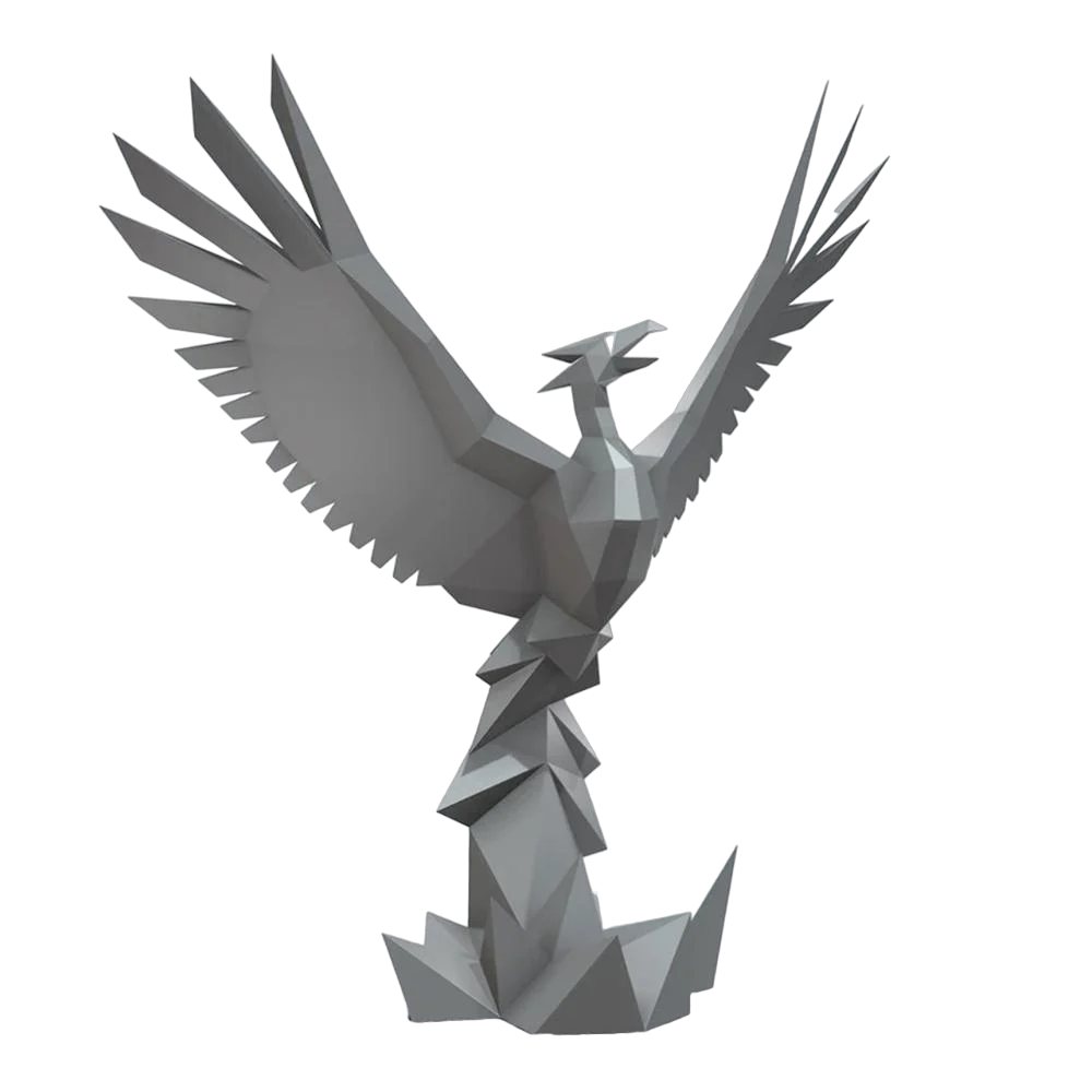 Скульптура полигональная Феникс (13663639)