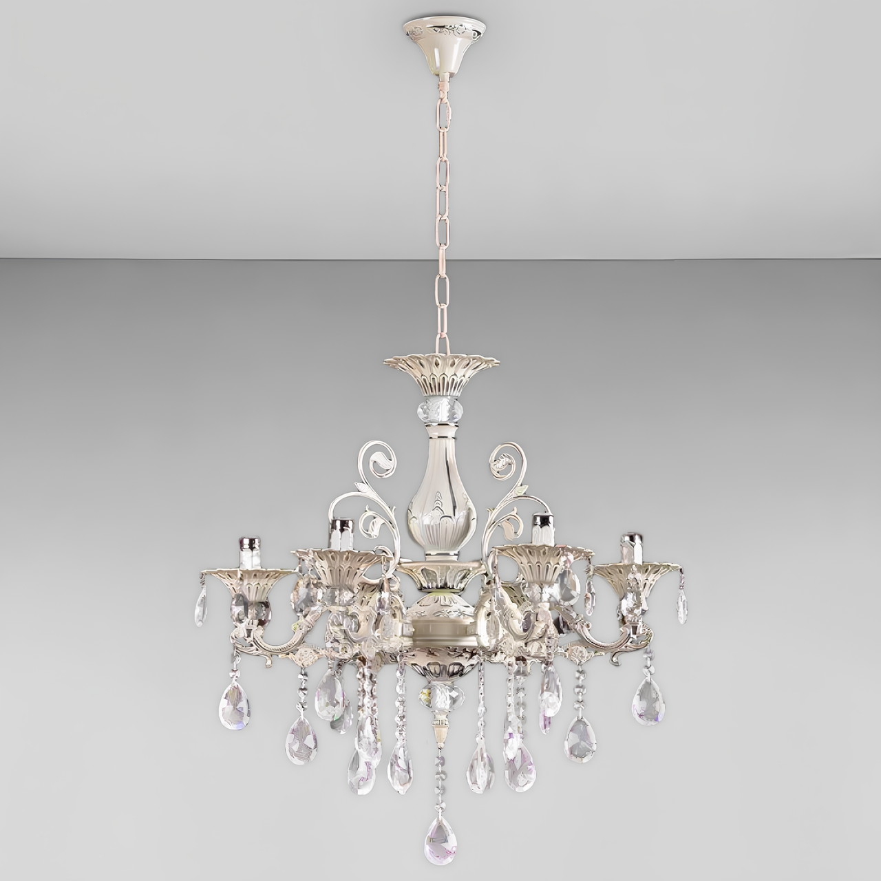 Люстра Svet с шестью рожками под лампы Е14 Белый/Хром (SH-2277/6C CRL)