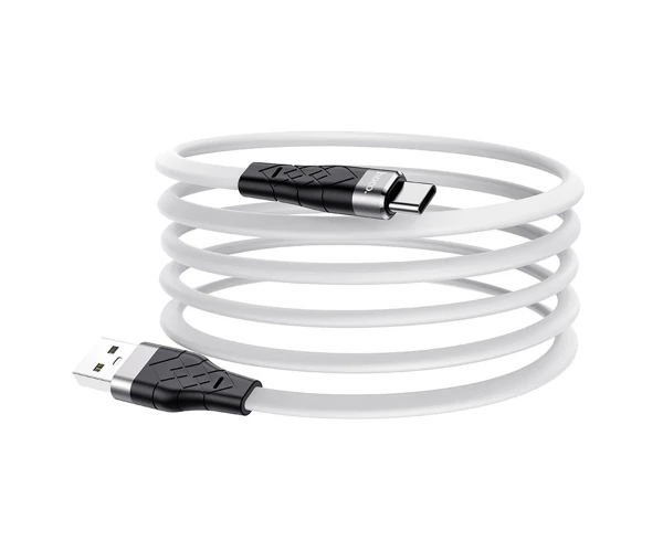 Кабель Data Hoco X53 Angel Silicone Type-C 3A 1 м Белый - фото 3 Кабель Data Hoco X53 Angel Silicone Type-C 3A 1 м Белый - фото 3