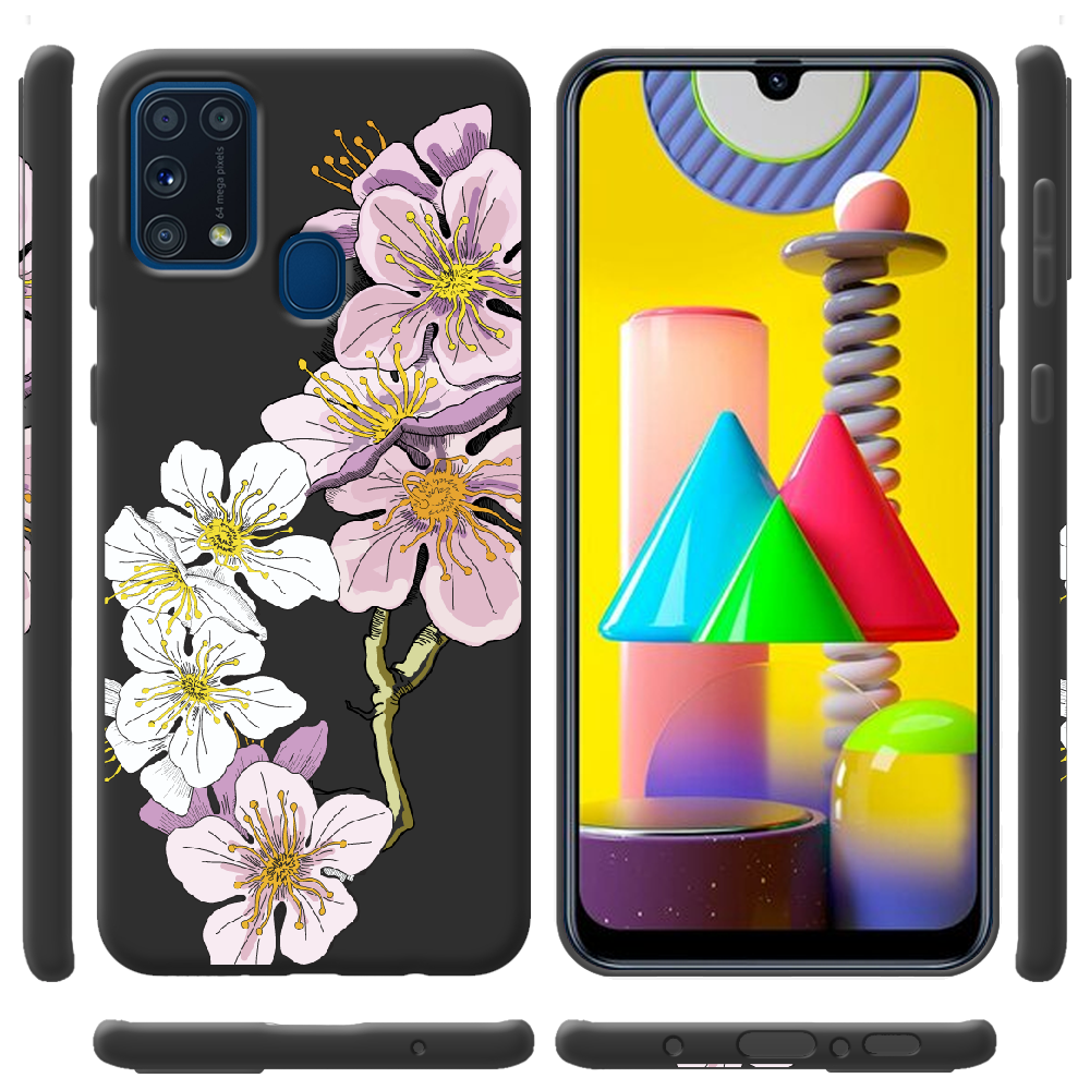 Чехол Boxface Samsung M315 Galaxy M31 Cherry Blossom Черный силикон (39091-cc4-39654) - фото 2