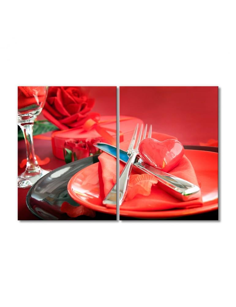 Картина модульная Романтическая сервировка стола 2 модуля 80x120 см