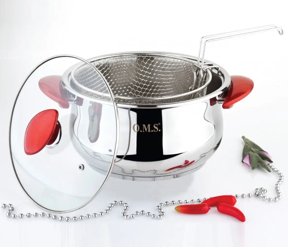 Кастрюля с крышкой OMS 4007 6,4 л Red (14389363)