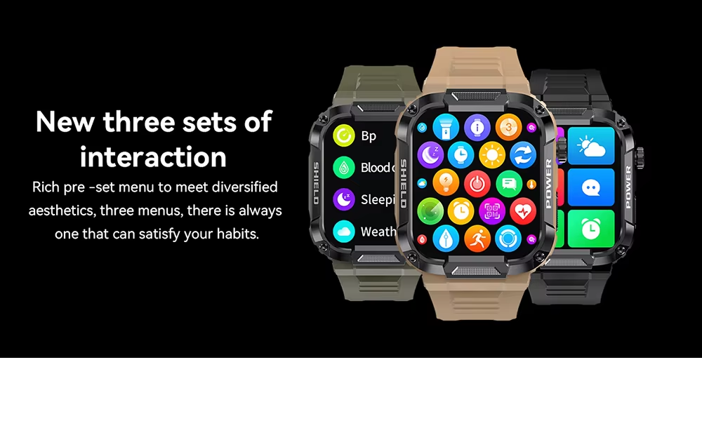 Смарт-часы военные Mevaden Modfit Armor Army противоударные/водонепроницаемые с возможностью звонков Зеленый - фото 3