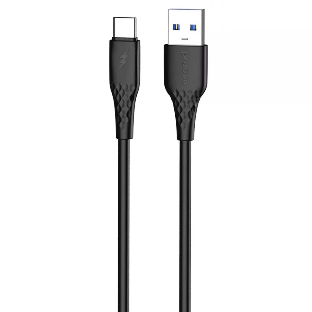 Кабель для зарядки Proove GridLine, USB to Type-C, мощность 27W, длина 1 м, Черный (CCGL15001201) Кабель для зарядки Proove GridLine, USB to Type-C, мощность 27W, длина 1 м, Черный (CCGL15001201)