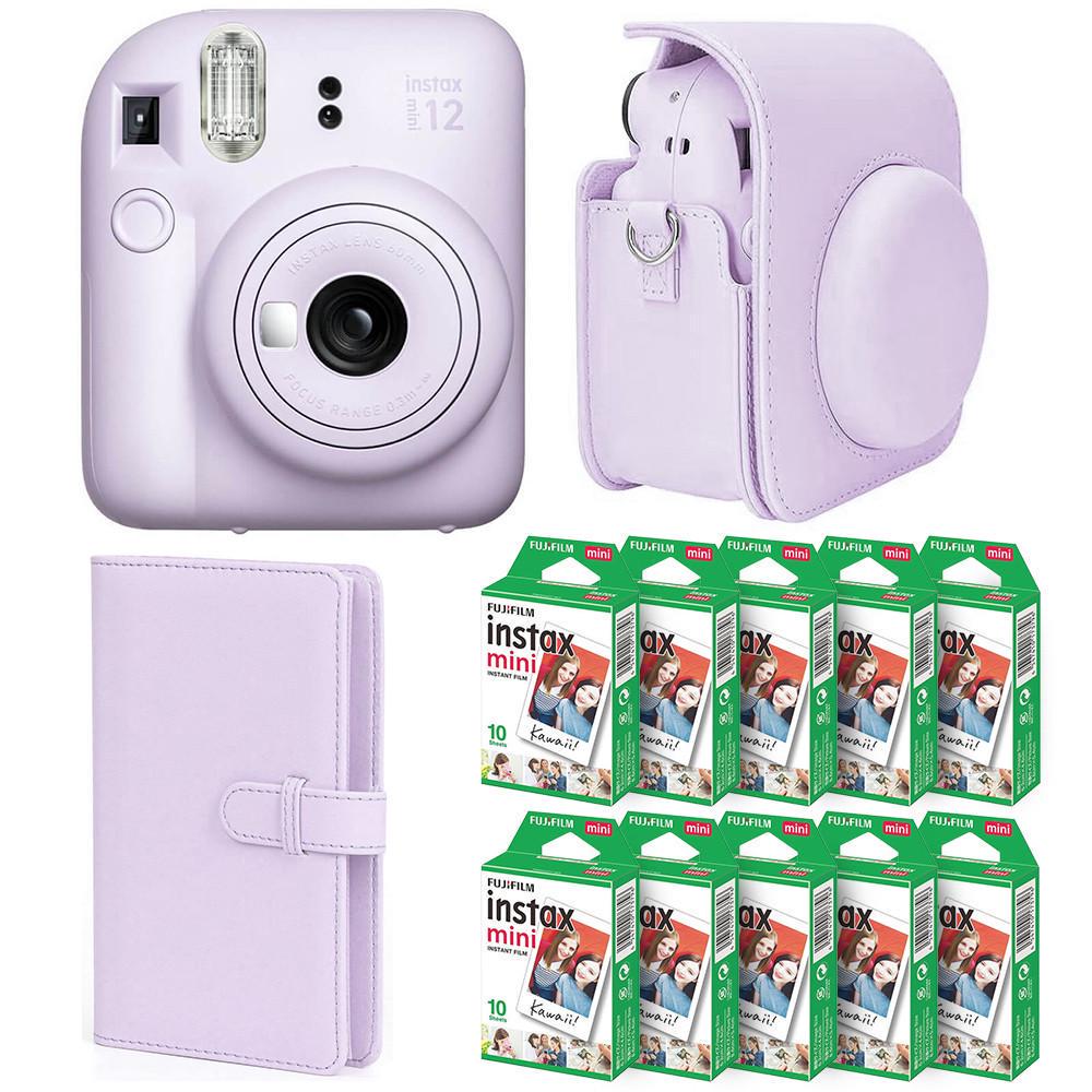 Подарочный набор Fujifilm Instax Mini 12 фотобумага 100 шт./чехол/фотоальбом 108 фото Фиолетовый
