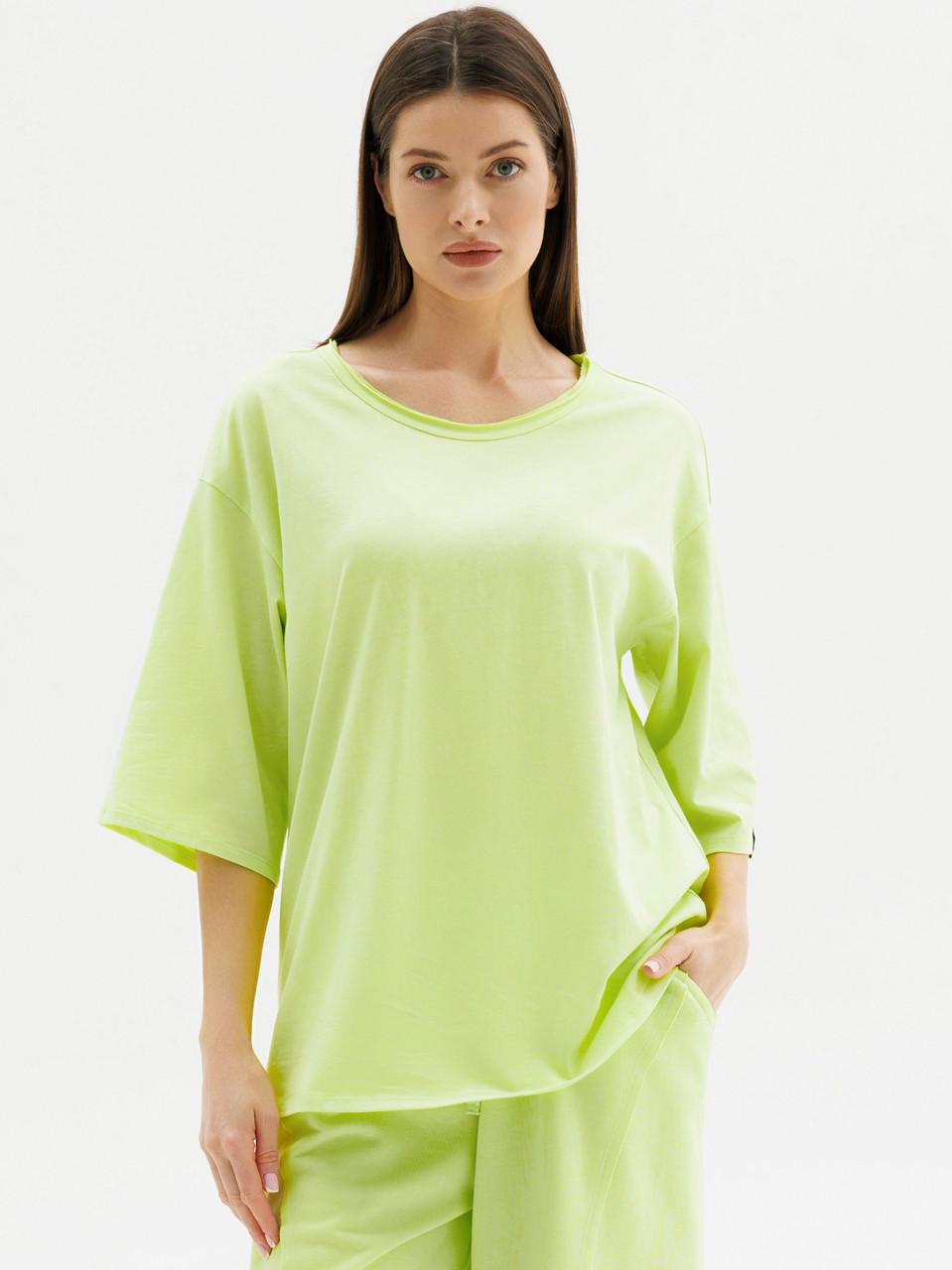 Футболка жіноча Leinle оверсайз бавовняна M Салатовий (1775/12047)