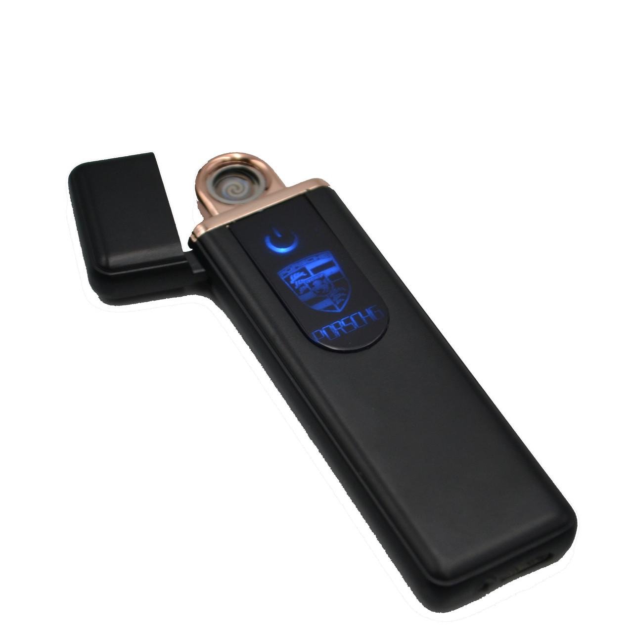 Электроимпульсная зажигалка Lighter ZA-180 Porsche с зарядкой от USB Черный (iz13453) - фото 1