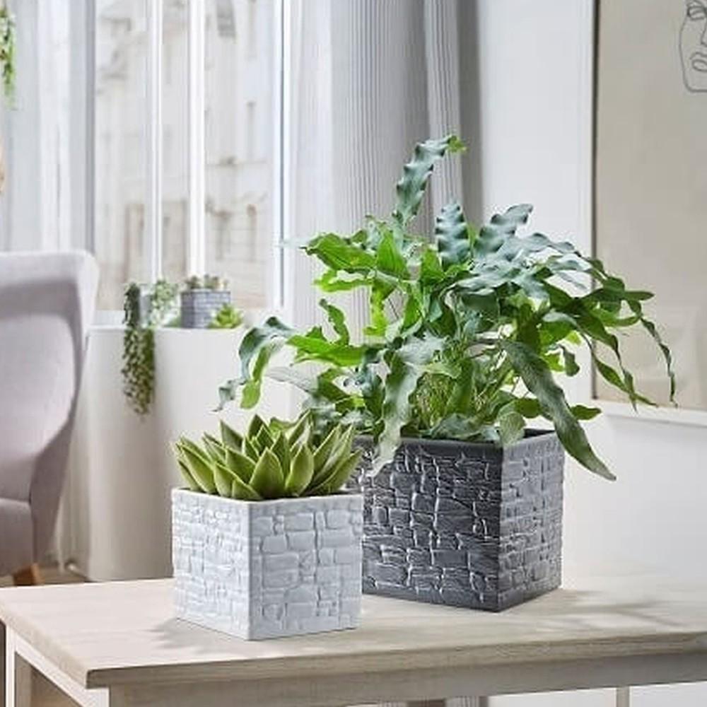 Кашпо Scheurich Stone Look 18 см Білий (63425) - фото 4 Кашпо Scheurich Stone Look 18 см Білий (63425) - фото 4