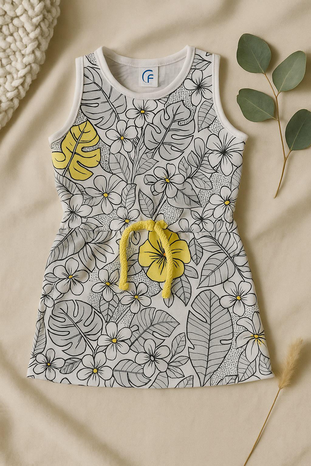 Платье 5.10.15 Kids 6K4214 Цветы 74 см Белый