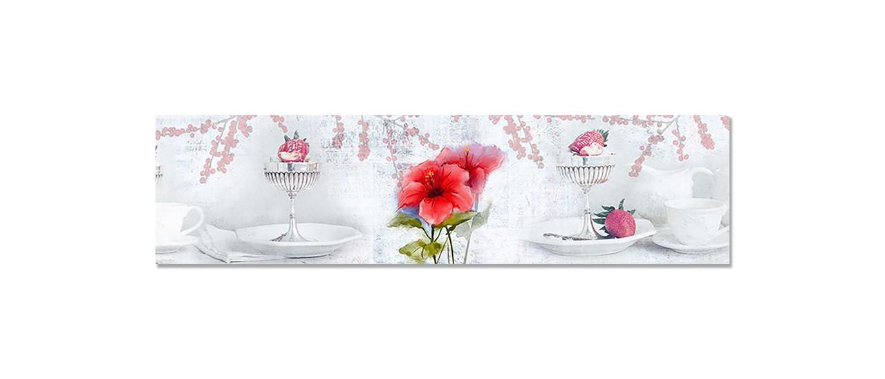 Наліпка вінілова на кухню Zatarga Гібіскус і фарфор 650х2500 мм (1283915474) Наліпка вінілова на кухню Zatarga Гібіскус і фарфор 650х2500 мм (1283915474)