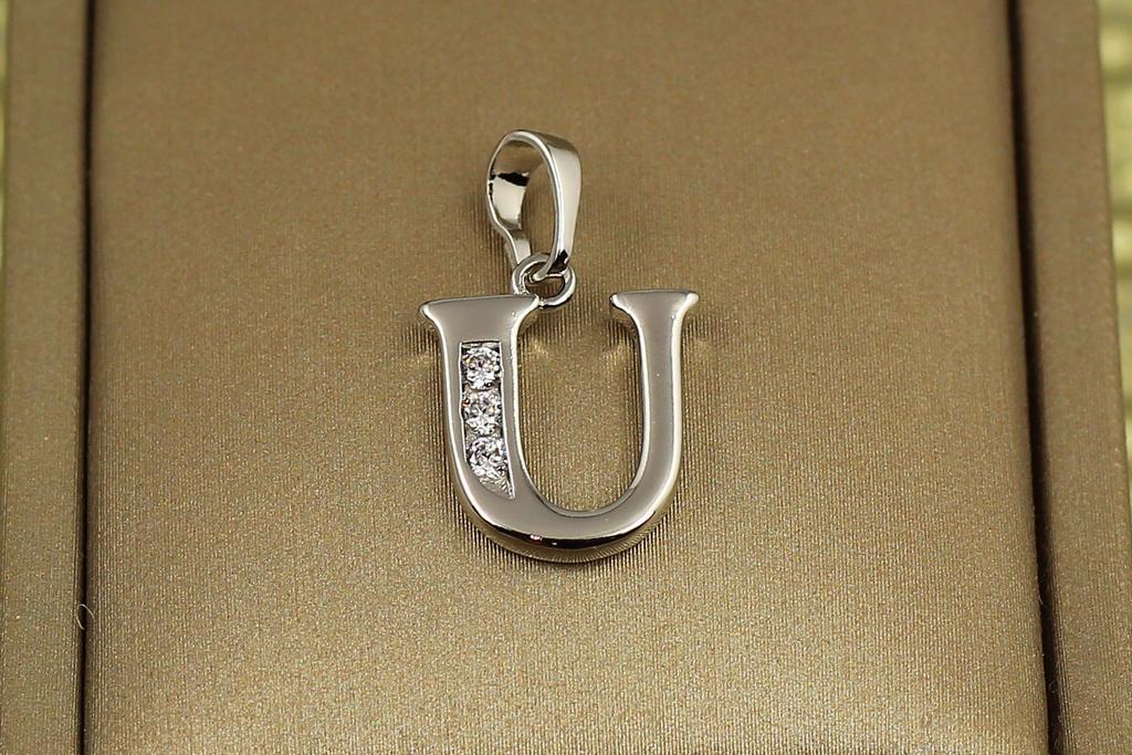 Кулон Xuping Jewelry литера U 1,5 см Серебристый (30155755)