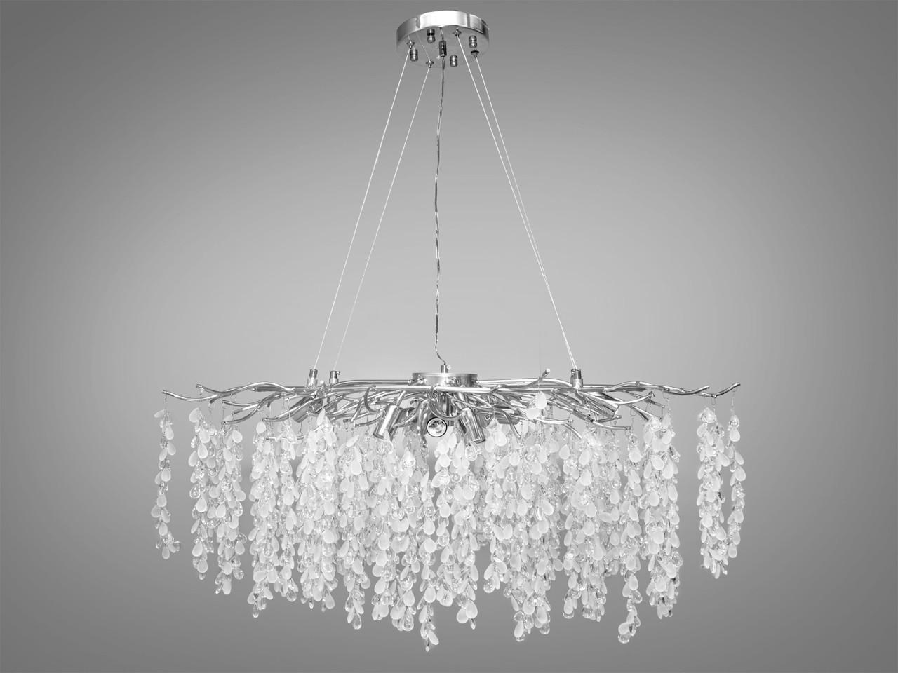 Люстра кришталева 603-L900CH-LS Гліцинія витягнутої форми Хром (2178305610) - фото 1