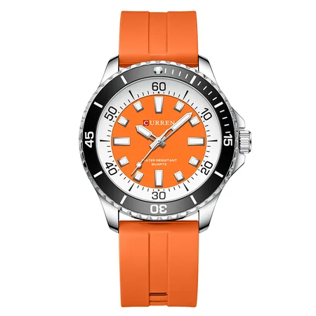 Наручний годинник Curren 8448 Silver/Orange