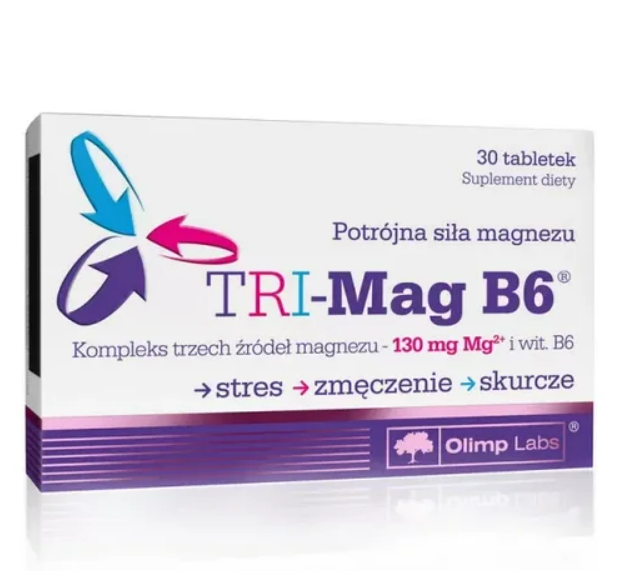 Микроэлемент Магний для спорта Olimp Nutrition TRI-Mag B6 30 Tabs