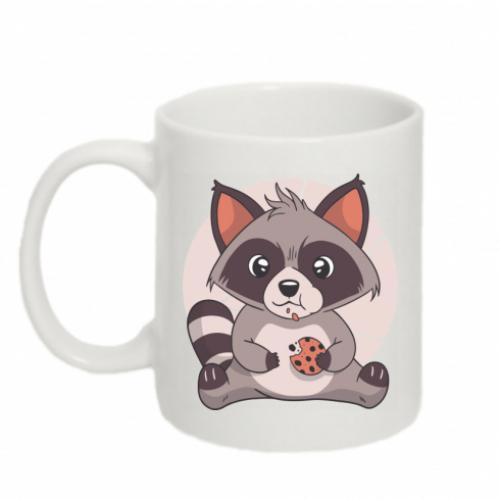 Чашка керамическая Raccoon with cookies 320 мл Белый (5539635-1-120186)
