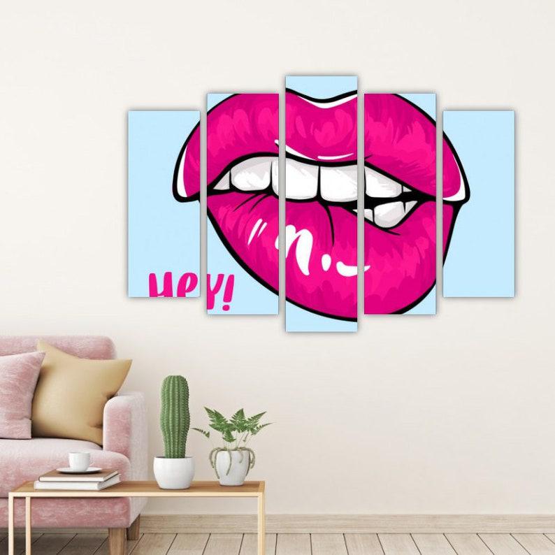Модульная картина на холсте из пяти частей KIL Art Губы 137x85 см (M51_L_172)