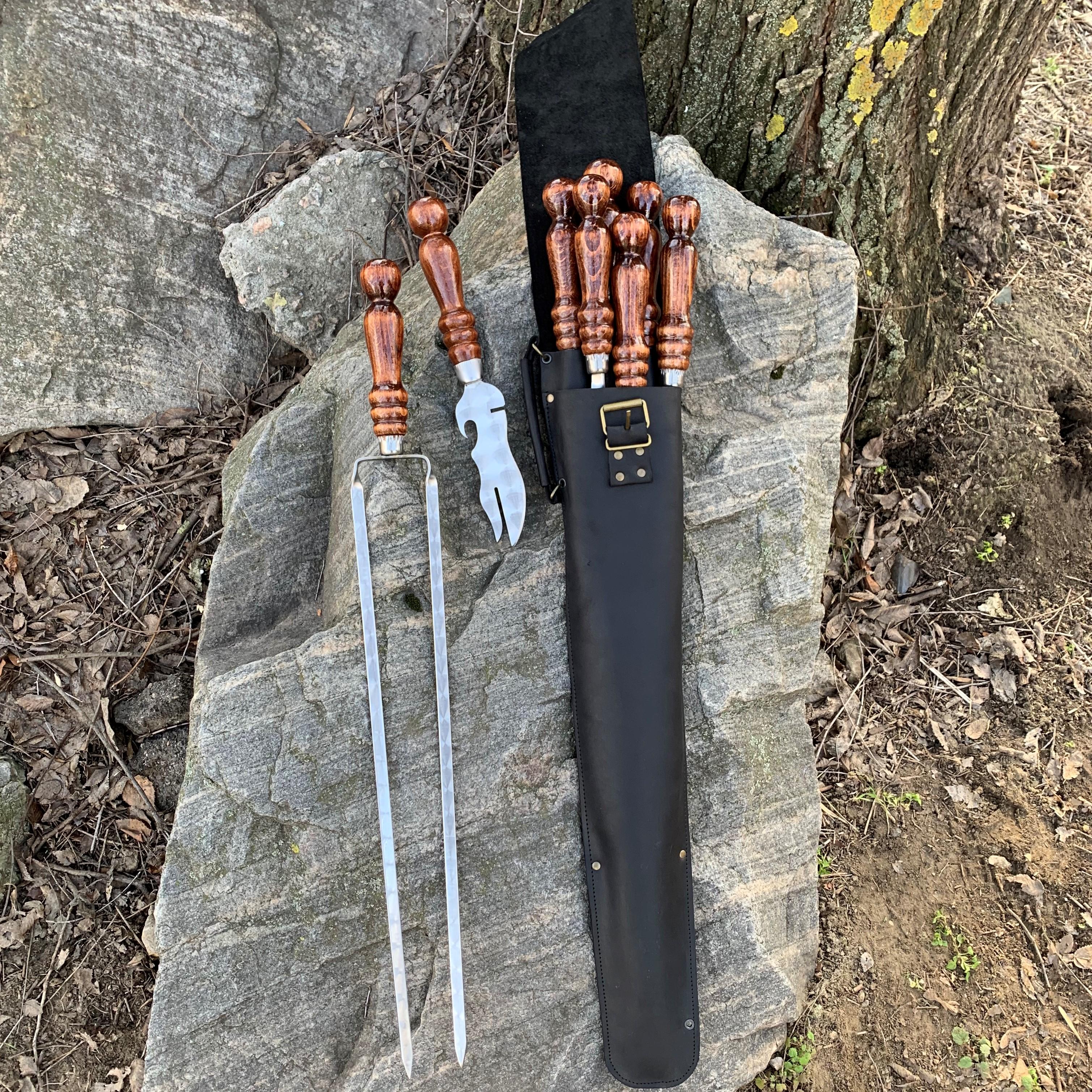 Набір шампурів Колчан Мах Gorillas BBQ в шкіряному чохлі Black - фото 6 Набір шампурів Колчан Мах Gorillas BBQ в шкіряному чохлі Black - фото 6