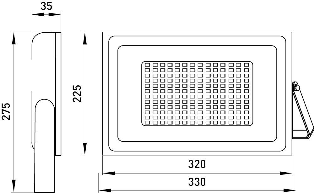 Прожектор LED E.NEXT e.LED.flood.stand.150.6000 150W 220V 12000lm 6000K IP65 320x35x225 мм (l0790006) - фото 4 Прожектор LED E.NEXT e.LED.flood.stand.150.6000 150W 220V 12000lm 6000K IP65 320x35x225 мм (l0790006) - фото 4