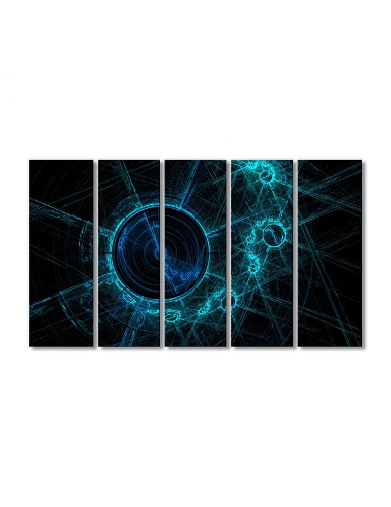 Картина модульная Синтетические нейроны 5 модулей 90x135 см