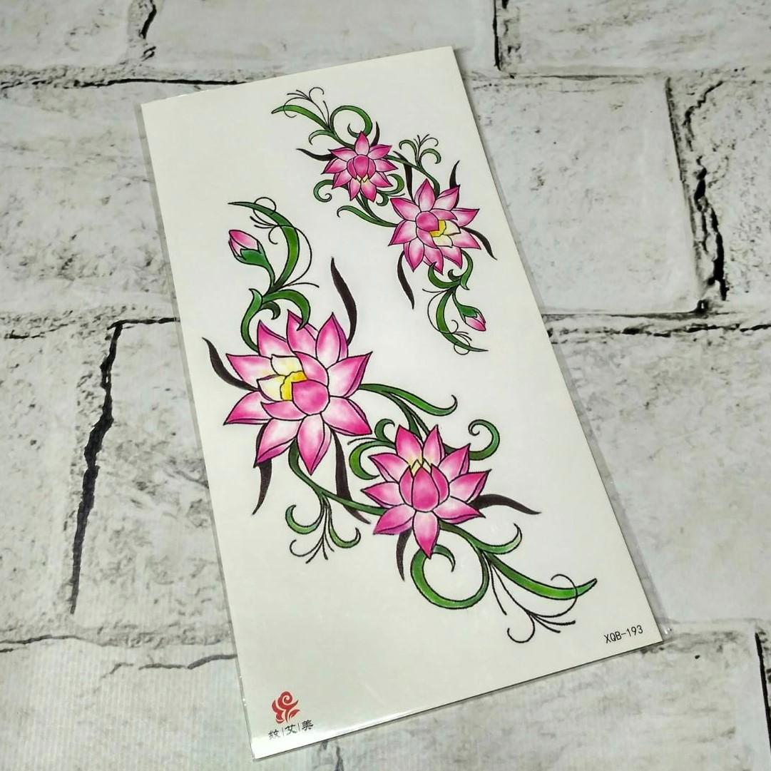Тату временное Цветы лист 11,5x21 см (XQB-193)
