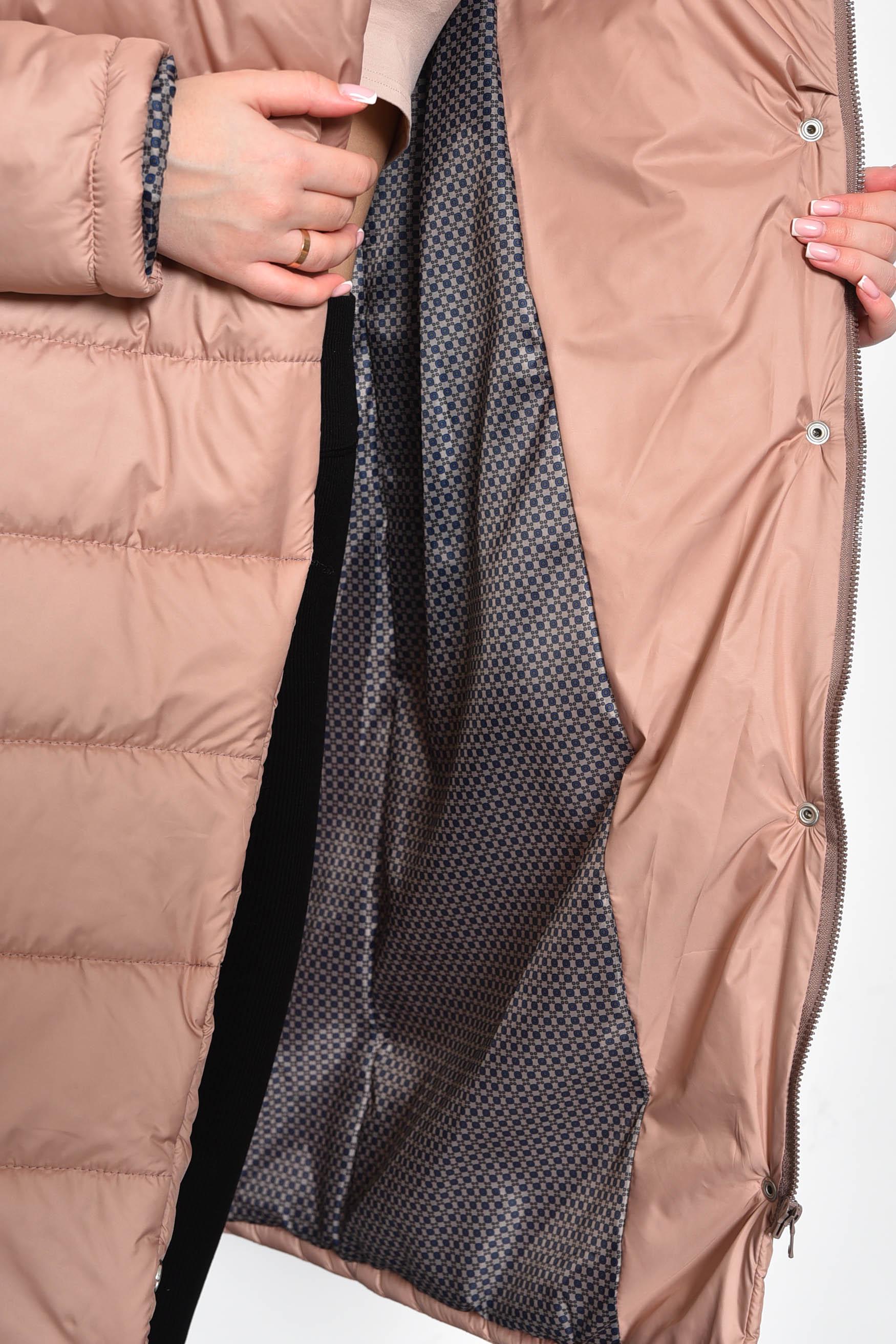 Куртка-пальто жіноча демісезонна подовжена L Мокко (172254) - фото 4