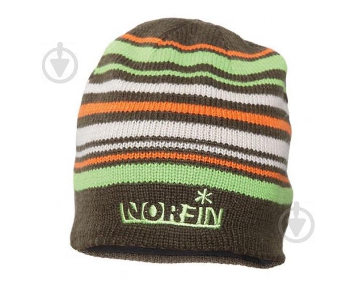 Шапка в'язана Norfin FROST (підкл.фліс / BR в смужку) р.XL