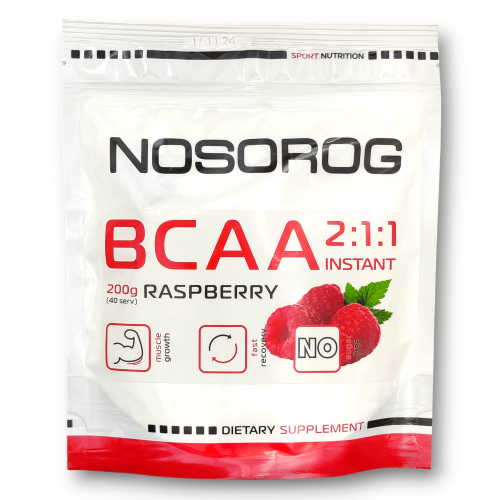 Аминокислота Nosorog Nutrition BCAA 2:1:1 Instant Малина 200 г (10018-07)