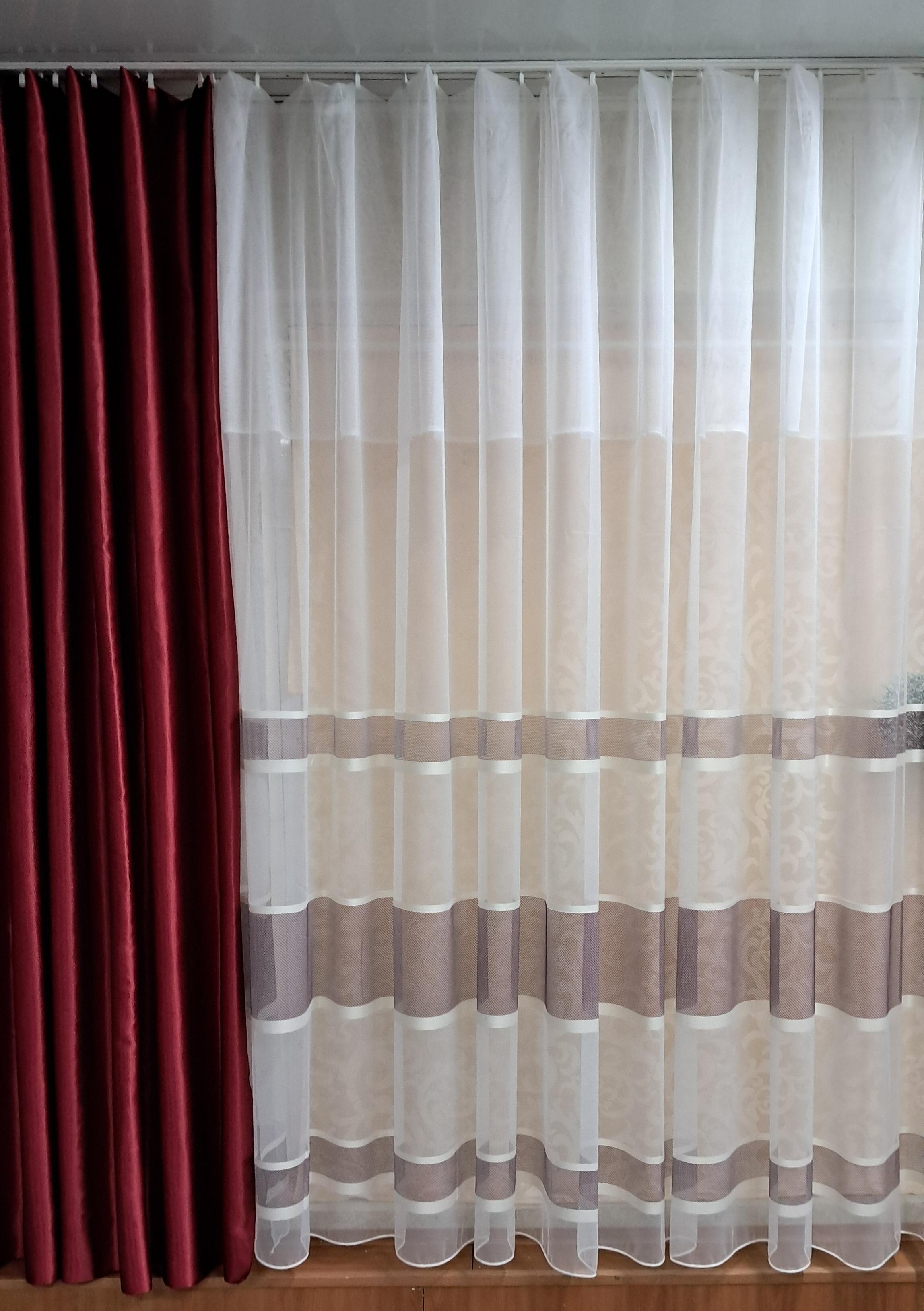 Гардина Бордовая элегантность 270х500 см