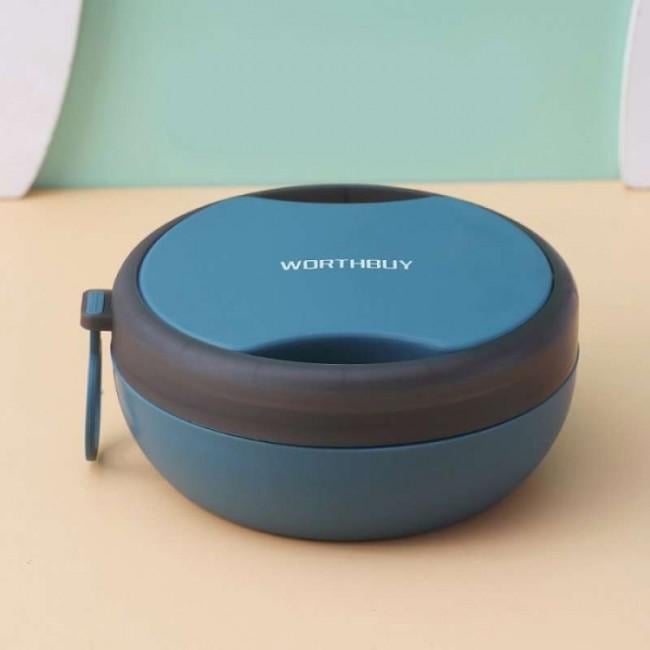 Герметичний ланч-бокс Bowlз столовими приладами 500 мл Синій (402729)