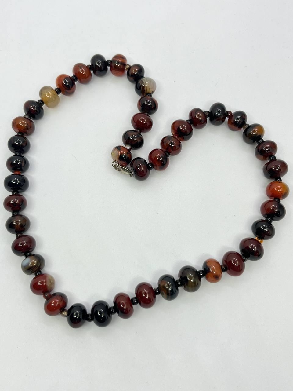 Бусы агат 50 см Разноцветный (10312)