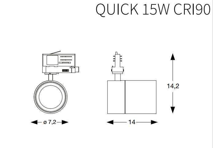 Светильник трековый Ideal Lux Quick 15 W Cri90 30° 4000K Black (222585) - фото 4 Светильник трековый Ideal Lux Quick 15 W Cri90 30° 4000K Black (222585) - фото 4