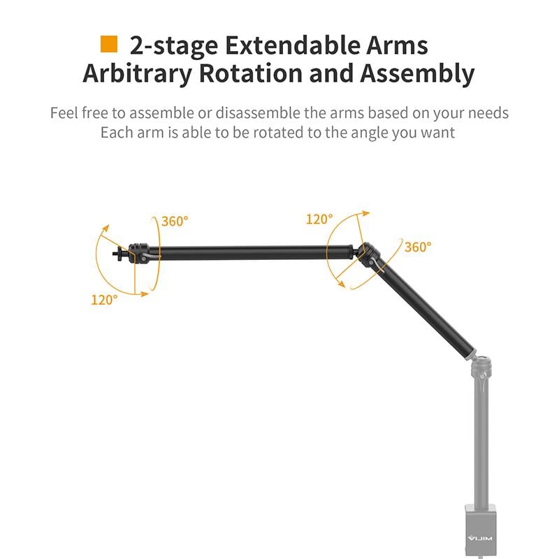 Штатив-держатель Ulanzi Vijim Desktop C-CLAMP Flexible Arm/Light Stand Two- Stages UV-2676 LS06 (2676) - фото 12 Штатив-держатель Ulanzi Vijim Desktop C-CLAMP Flexible Arm/Light Stand Two- Stages UV-2676 LS06 (2676) - фото 12