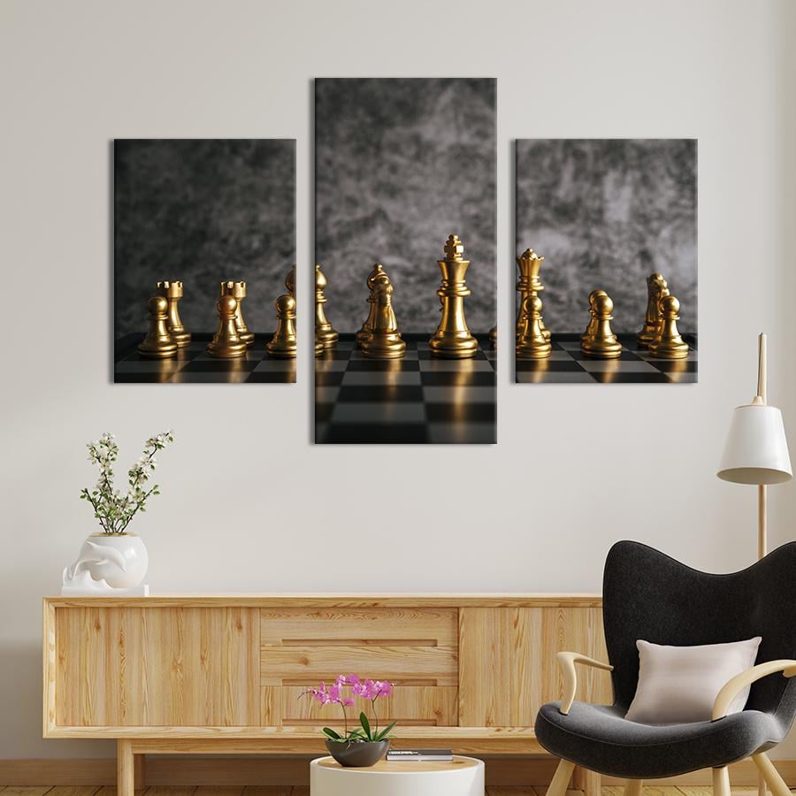 Картина для интерьера Роскошные золотые шахматы 96x60 см (540-32) Картина для интерьера Роскошные золотые шахматы 96x60 см (540-32)