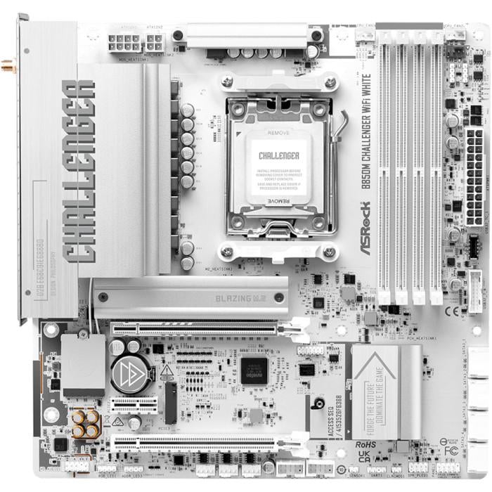 Материнская плата ASRock B850M CHALLENGER Wi-Fi Micro-ATX sAM5 AMD B850 4xDDR5 2xM.2 4xSATA HDMI 2.5GbE White (35227187)