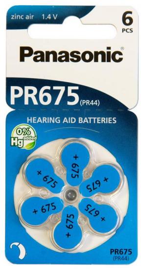 Набор батареек воздушно-цинковых Panasonic PR675H 6 шт. (ERC-PR-675H/6LB)