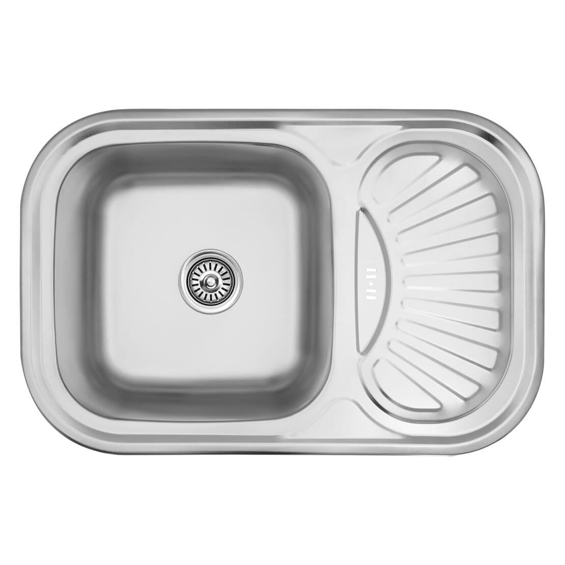 Мойка для кухни Kroner KRP Satin врезная прямоугольная стальная 0,8 мм 750x490 мм (SVR-CV022782)