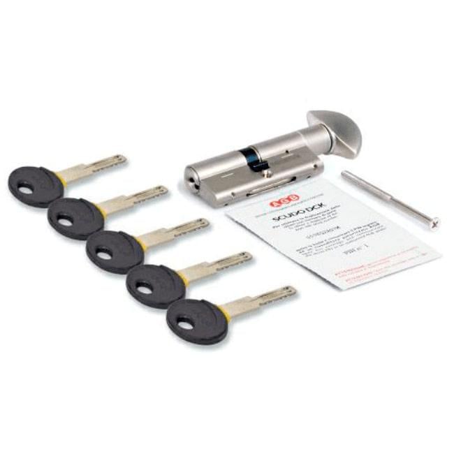 Цилиндр AGB SCUDO DCK 80 мм 30/50Т ключ/тумблер Никель матовый (C.120.16.45.25)