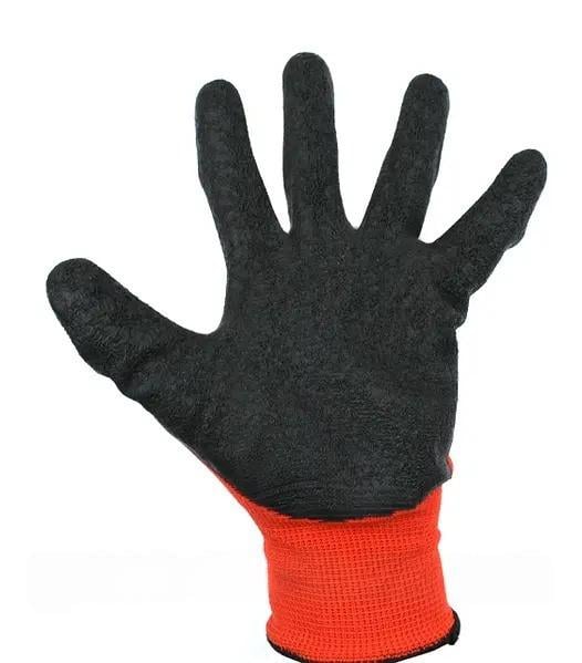 Перчатки с рифленным покрытием р. 10 12 пар/уп. Красно-черный