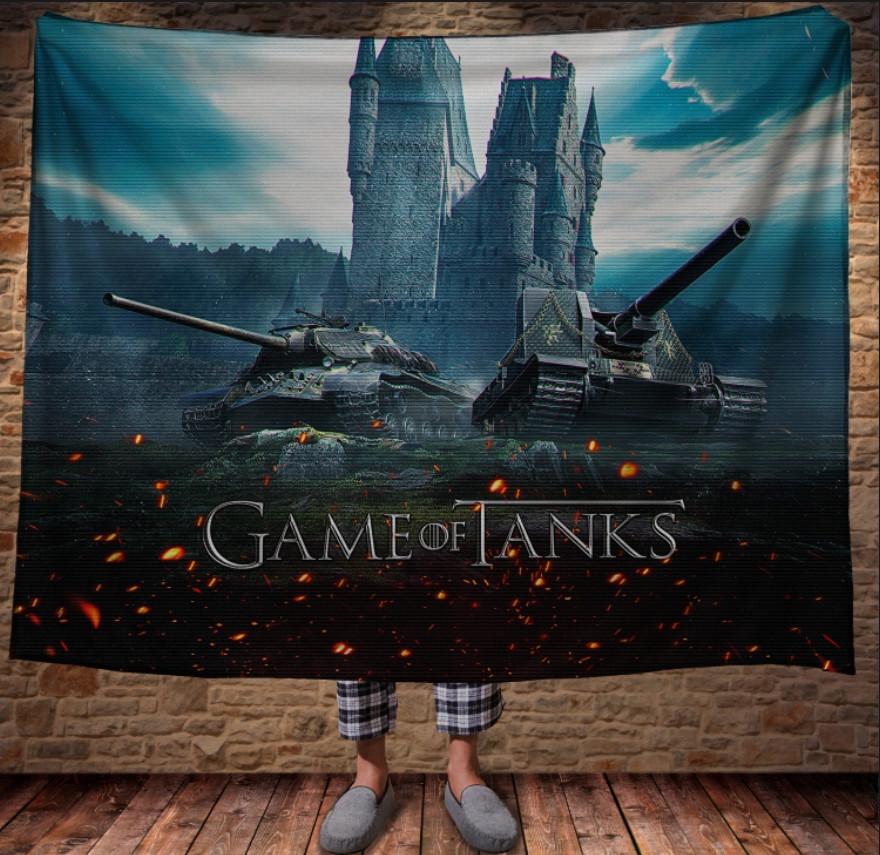 Плед с 3D принтом Танки Game of tanks 150x200 см (epi_0112)