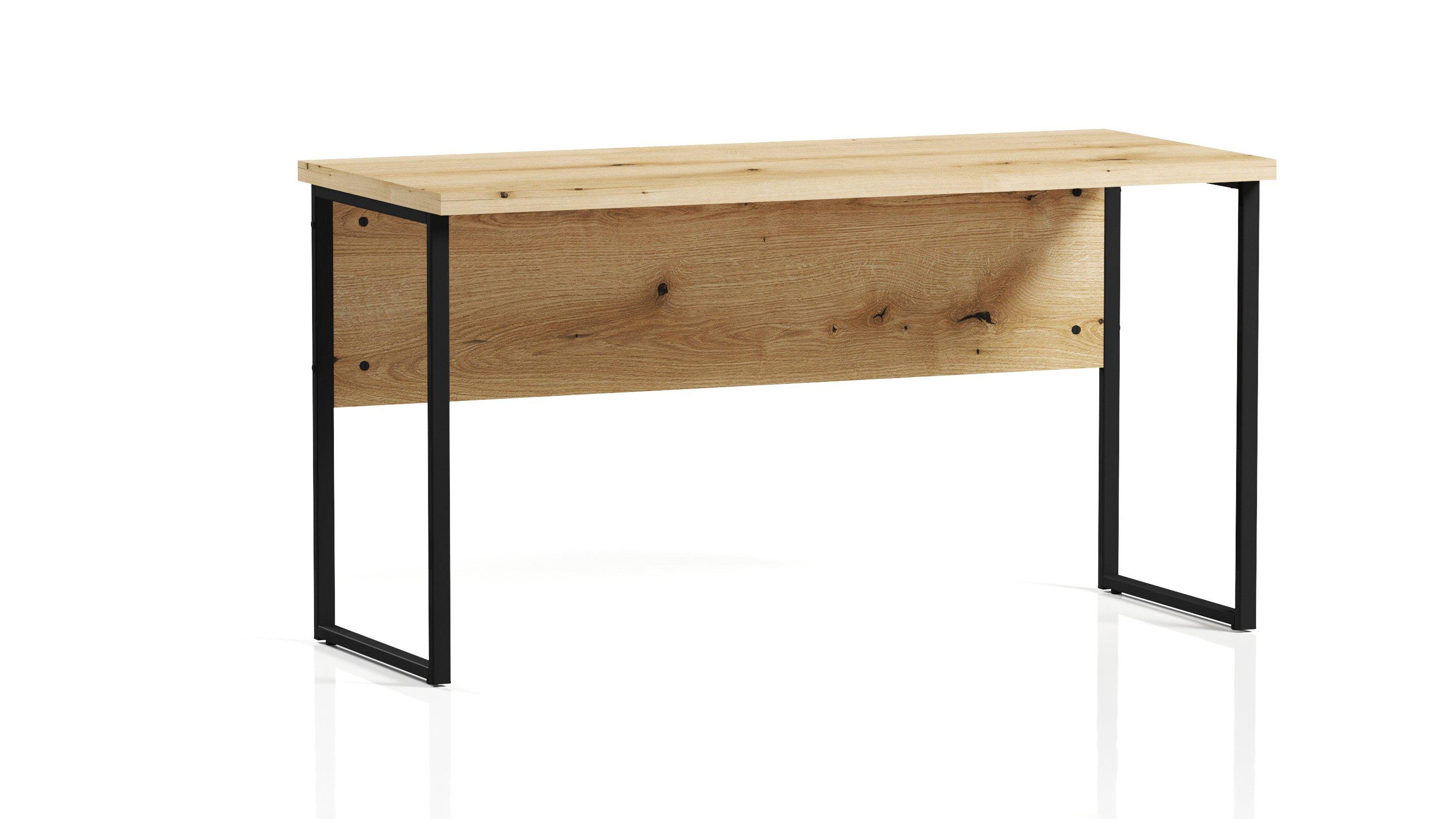 Стол лофт с экраном ОП-162 Orange-Line Черный/Дуб Эвок прибрежный (401352)