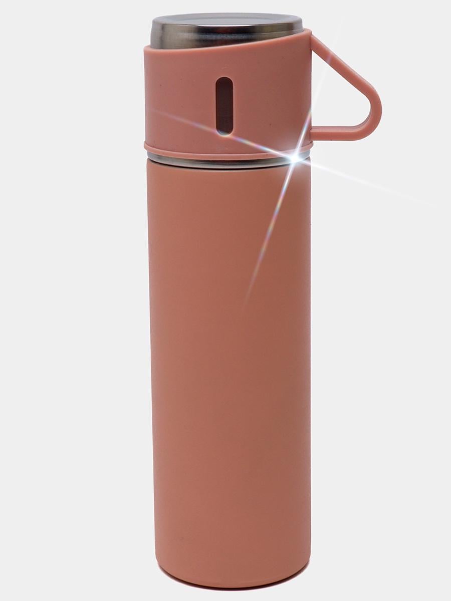 Термос BRS с вакуумной изоляцией для чая и кофе с 3 чашками 500 мл Beige (452296724)