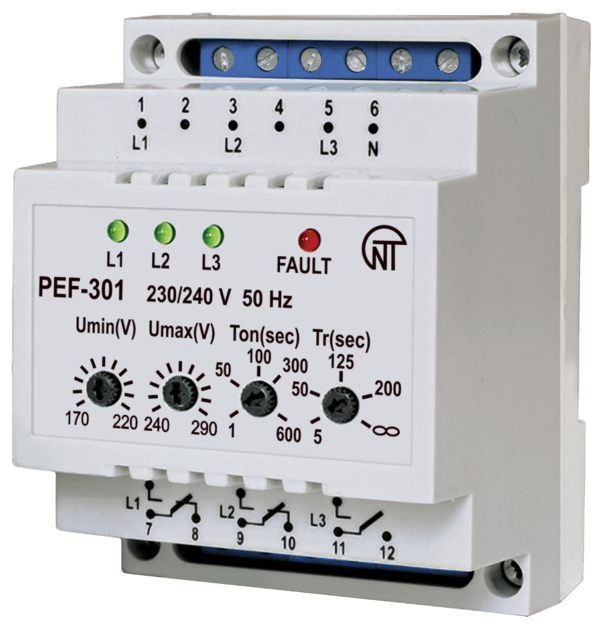 Перемикач фаз електронний Новатек ПЕФ-301 (14970160)