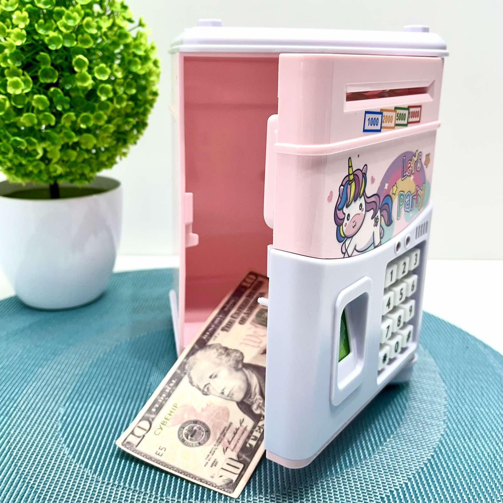 Сейф-копилка Банковский терминал с кодовым замком отпечаток Розовый (MK5398) - фото 8