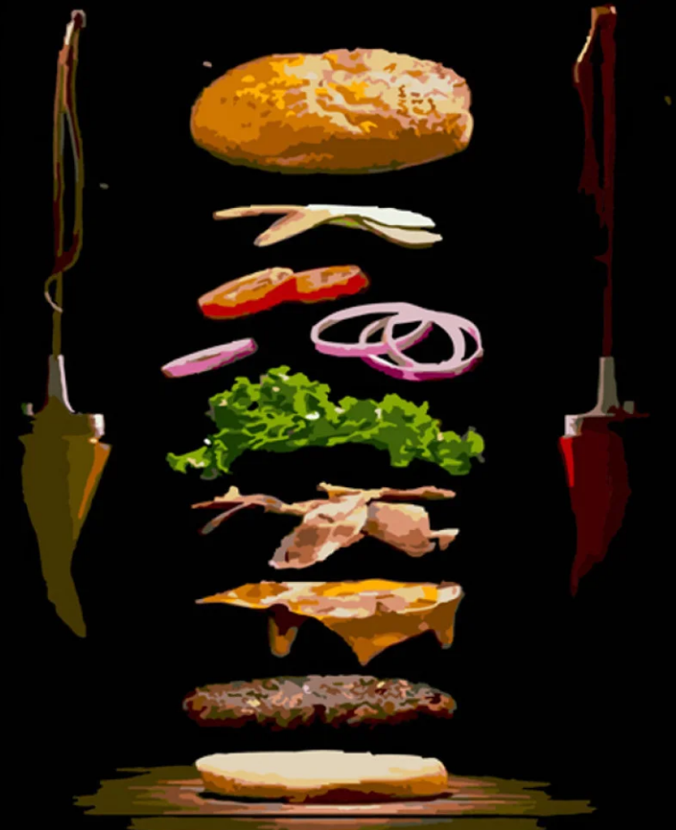 Картина по номерам Strateg Вкусный бургер 40x50 см (GS809)